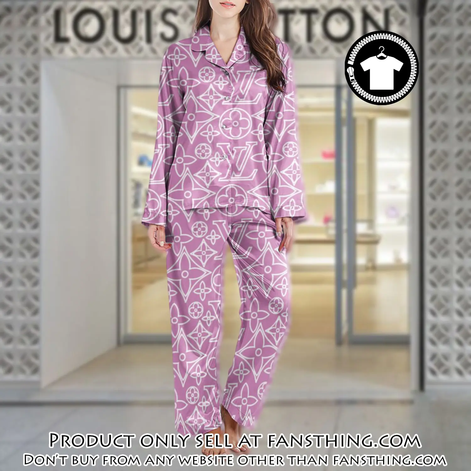 Lv monogram long satin pajama set pjs1029 fst0726136